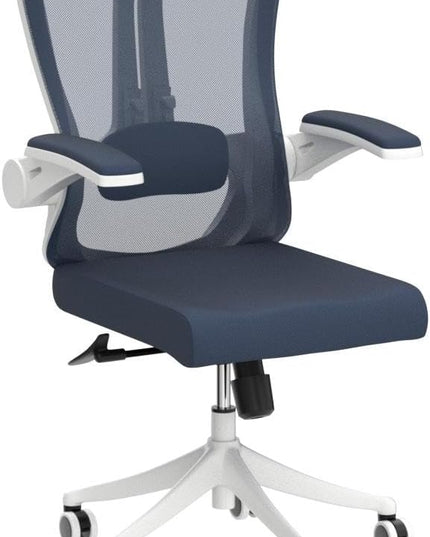 Office Chair with 350LBS Capacity, Ergonomic Comfort Home Desk Chair, Mid Back Gaming Chair with Wheels, Adjustable Height, Lumbar Support, Flip-up Armrest - LeafyLoom