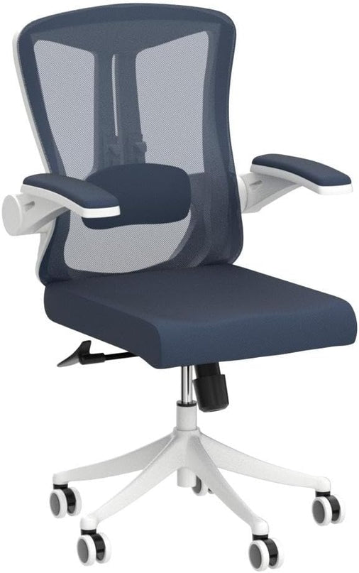 Office Chair with 350LBS Capacity, Ergonomic Comfort Home Desk Chair, Mid Back Gaming Chair with Wheels, Adjustable Height, Lumbar Support, Flip-up Armrest - LeafyLoom