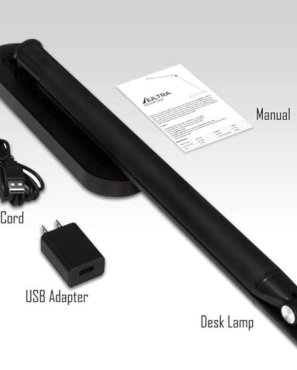 AULTRA LED DESK LAMP LIGHT - Touch Control Desk Lamp with Multiple Brightness Level - Lights for Bedroom, The Office Desk, Reading Lamps, Bedside Table and Standing Desk (Black) - LeafyLoom