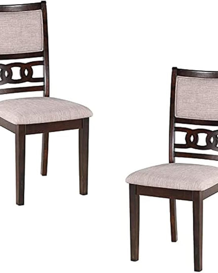 New Classic Furniture Gia Dining Chairs, Set of 2, Cherry Brown - LeafyLoom