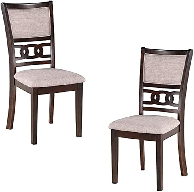 New Classic Furniture Gia Dining Chairs, Set of 2, Cherry Brown - LeafyLoom