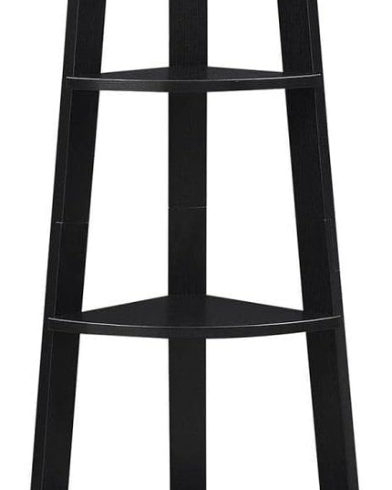 Convenience Concepts Newport 5 Tier Corner Bookcase, Black - LeafyLoom