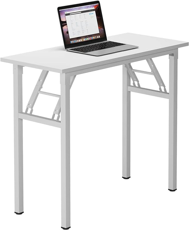 Need Small Desk 31 1/2" No Assembly Foldable Writing Table,Sturdy and Heavy Duty Folding Computer Desks for Small Space/Home Office/Dormitory AC5DW(80 * 40) - LeafyLoom
