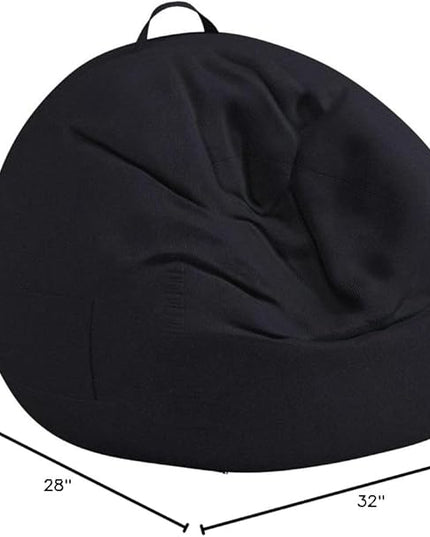 Bean Bag Chair Cover (No Filler) Stuffed Animal Storage for Kids .Soft Premium Corduroy Stuffable Beanbag for Organizing Children Plush Toys or Memory Foam Small 100L (Black) - LeafyLoom