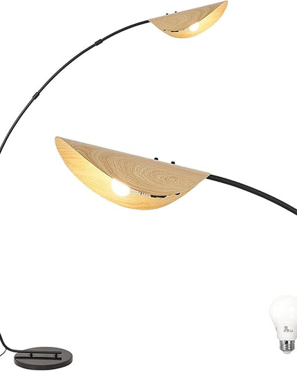 AIDENOEY Arc Floor Lamps for Living Room,Modern Standing Lamp with Leaf Type Lampshade，Over Couch Reading Lamps for Bedroom，Corner Lamp with Foot Switch，Tall Lamp for Home,Office(Bulb Included) - LeafyLoom