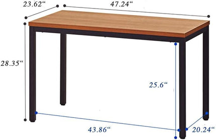 BIBOC 24X48 inches Computer Desk/Dining Table, Office Desk, Composite Wood Board Sturdy Writing Workstation for Home Office Walnut and Black Legs - LeafyLoom