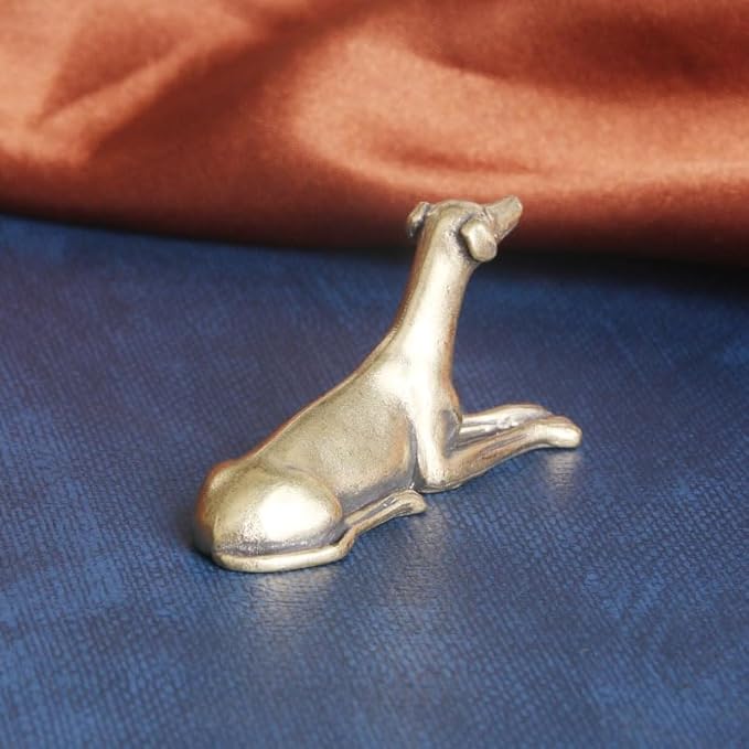 Vintage Solid Brass Miniature - Delicate Greyhound Desk Ornament for Pet Enthusiasts - Exquisite Collectible and Home Décor Accent（Greyhound） - LeafyLoom