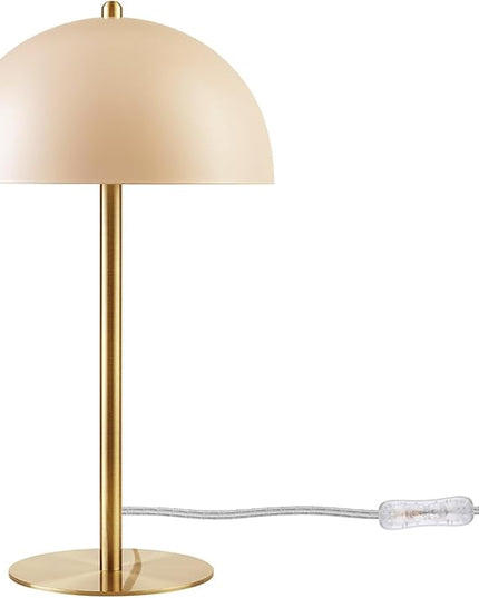 Globe Electric 52332 15" Desk Lamp, Matte Pink, Matte Brass Accents, in-Line On/Off Rocker Switch - LeafyLoom