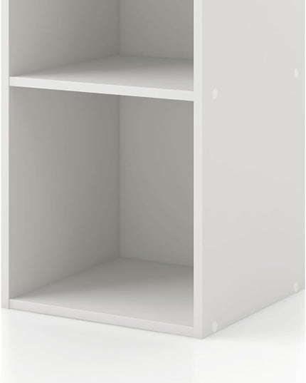 Apexa 2 Cube Storage Organizer Shelves, Stackable Wood Bookcase Fits Cubby Bins for Organization, Dorm Teen Room Decor & Home Office, White - LeafyLoom