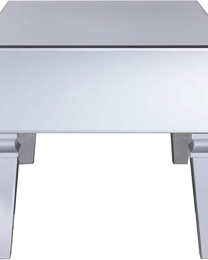 SEI Furniture Darien Contemporary Mirrored Rectangular, Rectangle Coffee Table, Silver - LeafyLoom