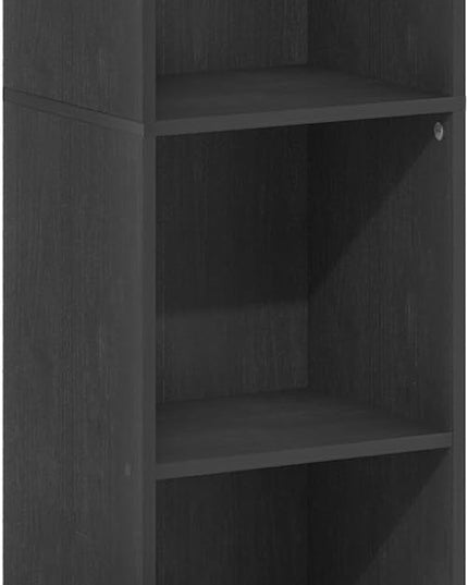 Furinno Luder Shelf Bookcase with 1 Door Storage Cabinet, Blackwood - LeafyLoom
