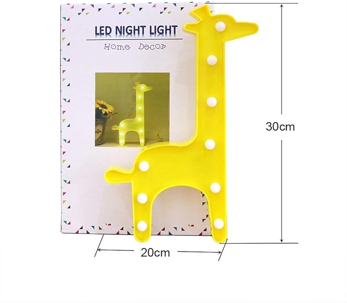 GUOCHENG Lovely Giraffe LED Night Light Warm White Animal Shaped Table Night Lamps Bedroom Nursery Home Bedside Indoor Decorations Giraffe Gifts for Kids Children Girls(Orange) - LeafyLoom