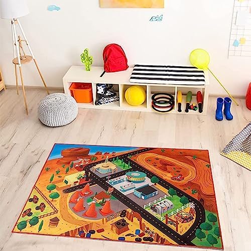 Gertmenian Disney Pixar Cars Interactive Rug Set Includes 3x Cars feat. Lightning McQueen, Mater, and Cruz Suitable for Classroom, Nursery, Bedroom, or Play Area 40x54in Medium, 32501 - LeafyLoom