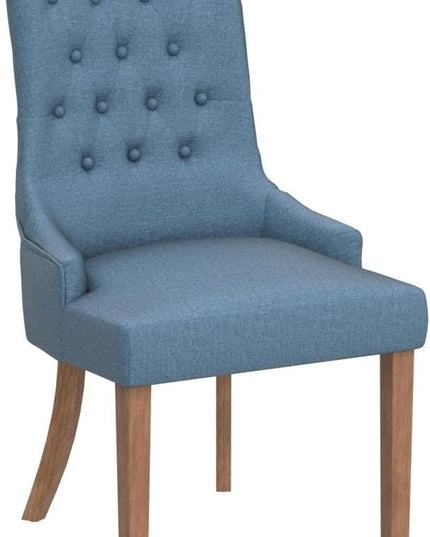 COLAMY Wingback Upholstered Dining Chairs Set of 4, Fabric Side Dining Room Chairs with Tufted Button, Living Room Chairs for Home Kitchen Resturant - Dark Blue - LeafyLoom