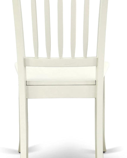 East West Furniture SUDA5-LWH-W 5 Piece Dining Room Furniture Set Includes a Round Kitchen Table with Dropleaf & Shelves and 4 Dining Chairs, 42x42 Inch, Linen White - LeafyLoom
