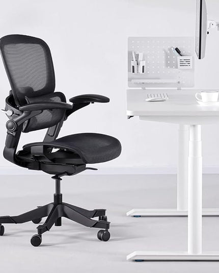 HINOMI H1 Classic V3 Ergonomic Office Chair with Lumbar Support - Comfy Computer Chair with Mesh, Home Office Desk Chair with Adjustable Arms, Comfortable Office Chair Back Support (without Headrest) - LeafyLoom