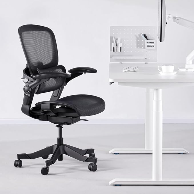 HINOMI H1 Classic V3 Ergonomic Office Chair with Lumbar Support - Comfy Computer Chair with Mesh, Home Office Desk Chair with Adjustable Arms, Comfortable Office Chair Back Support (without Headrest) - LeafyLoom