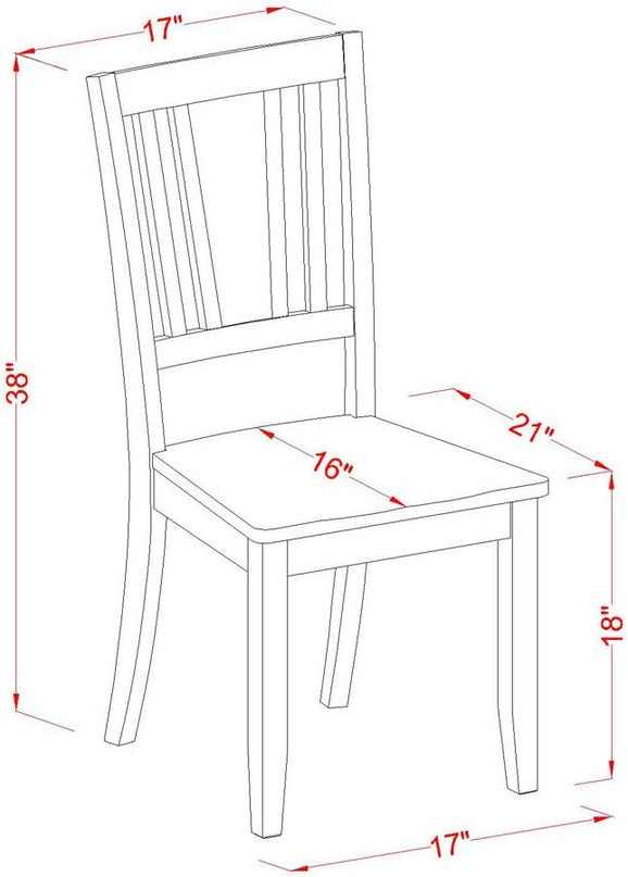 East West Furniture NODU5-MAH-W 5 Piece Kitchen Set for 4 Includes a Rectangle Room Table with Butterfly Leaf and 4 Dining Chairs, 32x54 Inch - LeafyLoom