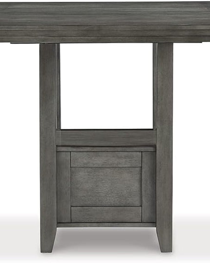 Signature Design by Ashley Hallanden Modern Farmhouse Counter Height Dining Room Extension Table, Dark Gray - LeafyLoom