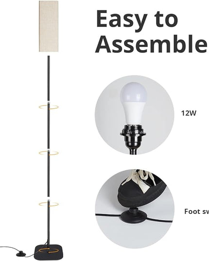 Floor Lampswith LED Bulb for Living Room, Modern LED Standing Lamp Reading Light 3 Color Temperatures Adjustable Bedside Lamps for Bedroom Living Room Office Decor - LeafyLoom