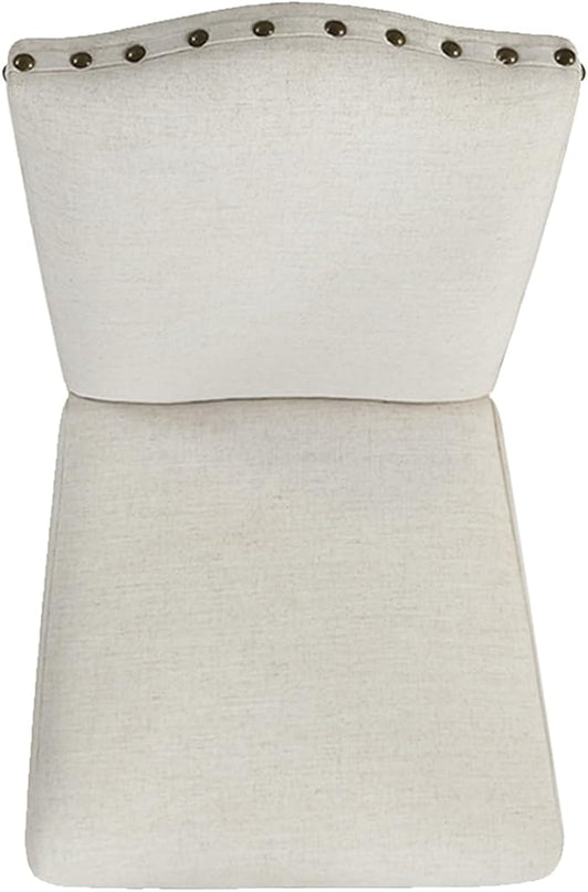 HomePop Classic Parsons Dining Chairs, Set of 2, Vanilla Cream Textured Woven (Set of 2) - LeafyLoom