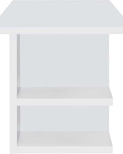 Coaster Home Furnishings Alice Writing Desk White with Open Shelves - LeafyLoom