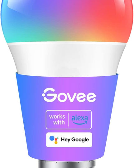 Govee Smart Light Bulbs, Color Changing Light Bulb, Works with Alexa and Google Assistant, 16 Million Colors RGBWW, WiFi & Bluetooth LED Light Bulbs, Music Sync, A19, 800 Lumens, 1 Pack Govee