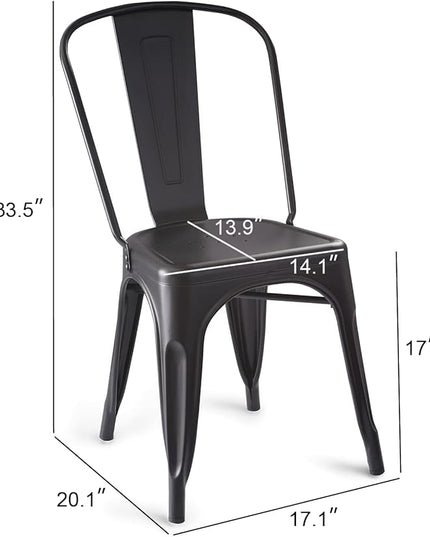 Amazon Basics 33DC01S4-BK Chair, 4 Pack, 20.1"D x 17.1"W x 33.5"H, Matte Black - LeafyLoom