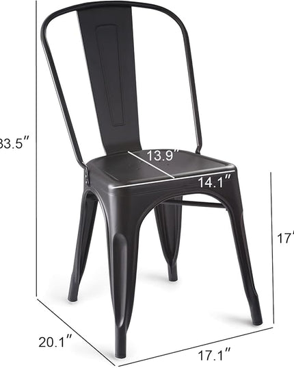 Amazon Basics 33DC01S4-BK Chair, 4 Pack, 20.1"D x 17.1"W x 33.5"H, Matte Black - LeafyLoom