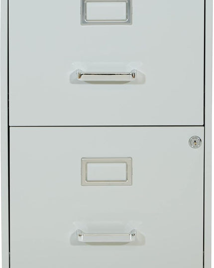 OSP Home Furnishings 2 Drawer Mobile Locking Metal File Cabinet, Grey - LeafyLoom