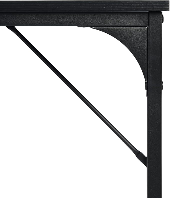 47 inch Study Storage Bag Space Saving for Home Office, Modern Simple Style PC Metal Frame Computer Desk, Writing Table, Black, White - LeafyLoom