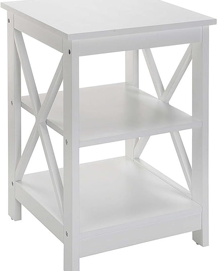 Convenience Concepts Oxford Corner Bookcase and End Table Bundle, White - LeafyLoom