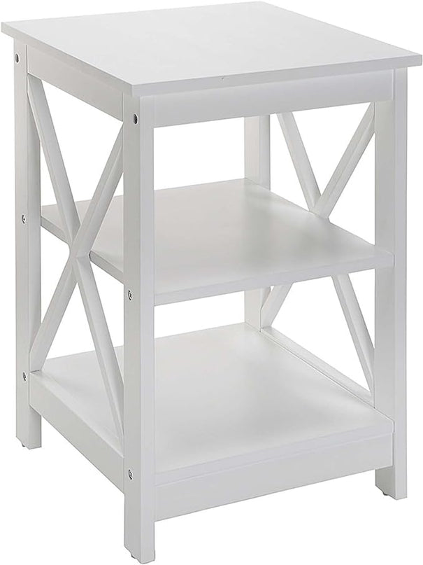 Convenience Concepts Oxford Corner Bookcase and End Table Bundle, White - LeafyLoom
