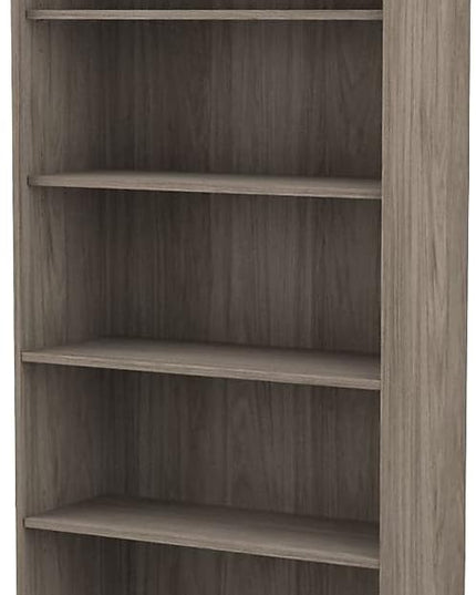 Bush Business Furniture Studio C 73"H 5-Shelf Bookcase with Adjustable Shelves, Modern Hickory Laminated Wood (SCB136MH) - LeafyLoom