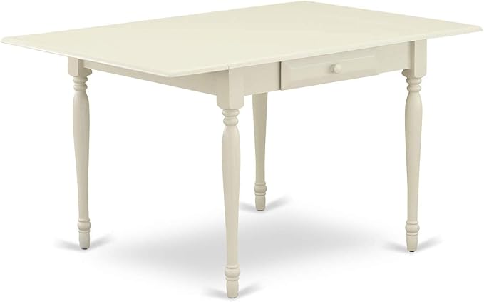 East West Furniture MZDA3-LWH-W Monza 3 Piece Room Furniture Set Contains a Rectangle Kitchen Table with Dropleaf and 2 Dining Chairs, 36x54 Inch - LeafyLoom