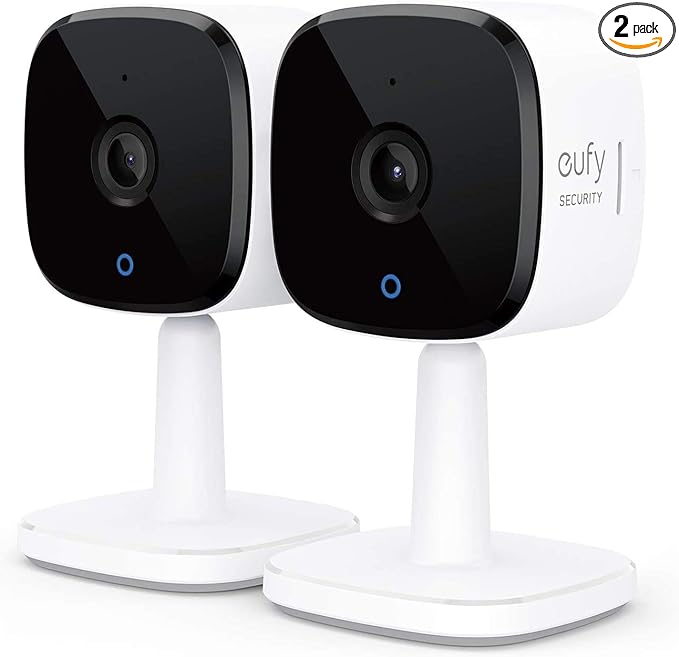eufy Security Indoor Cam C120 2-Cam Kit | 2K Security Indoor Camera | Plug-in Camera with Wi-Fi | Human and Pet AI | Works with Voice Assistants | Night Vision | Two-Way Audio | HomeBase 3 Compatible eufySecurity