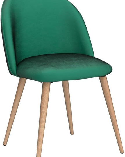 CangLong Mid Century Modern Kitchen Velvet Upholstered Accent Leisure Chairs,Set of 2, Green 1 - LeafyLoom