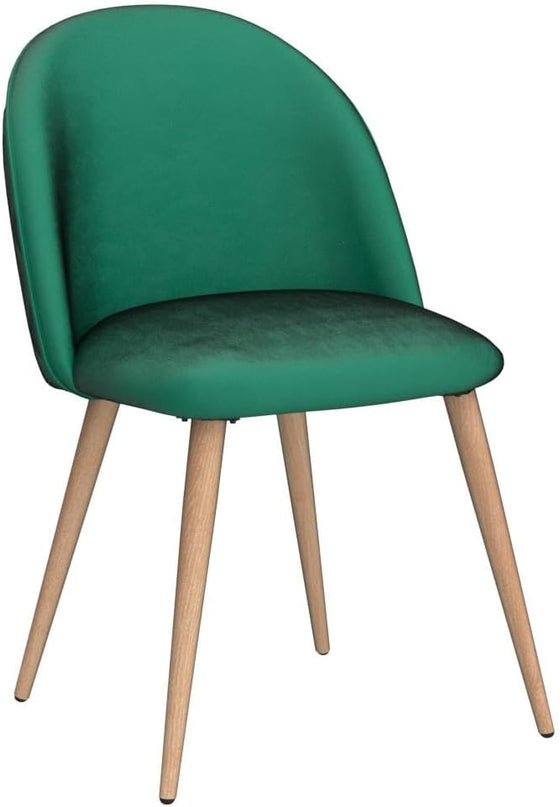CangLong Mid Century Modern Kitchen Velvet Upholstered Accent Leisure Chairs,Set of 2, Green 1 - LeafyLoom