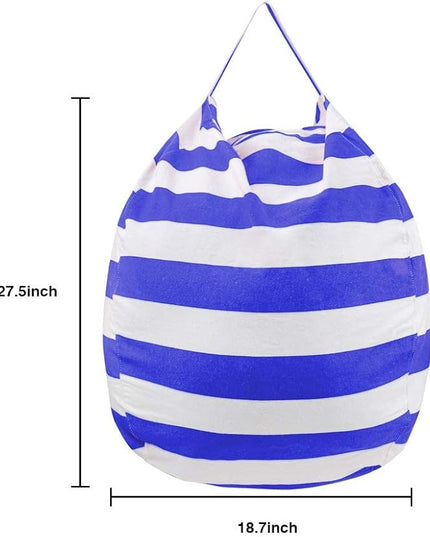 Stuffed Animal Storage Bean Bag Chair Cover for Kids Room, Stuffed Animals Storage Organizer Boys and Girls Plush Toy—Deep Blue - LeafyLoom