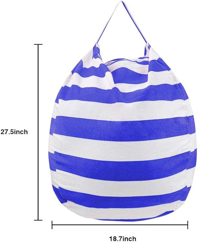 Stuffed Animal Storage Bean Bag Chair Cover for Kids Room, Stuffed Animals Storage Organizer Boys and Girls Plush Toy—Deep Blue - LeafyLoom