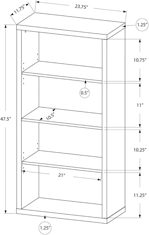 Monarch Specialties Bookcase, Black - LeafyLoom