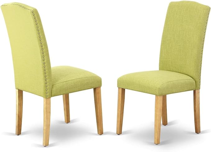 East West Furniture Norden 5 Piece Room Furniture Set Includes a Rectangle Dining Table with Dropleaf and 4 Limelight Linen Fabric Upholstered Chairs, 30x48 Inch, NDEN5-OAK-07 - LeafyLoom