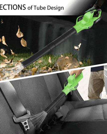 Cordless Leaf Blower 150MPH, Handheld Electric Leaf Blower with 4.0Ah Battery and Charger, 2 Speed Modes, 20V Battery Operated Leaf Blowers for Lawn Care, Patio, Blowing Leaves and Snow - LeafyLoom