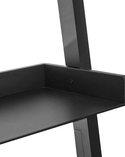 Kiera Grace Providence Hadfield 5 Tier Ladder Shelf Modern Leaning Bookshelf Storage Rack for Home, Office, 18" x 67", Black - LeafyLoom