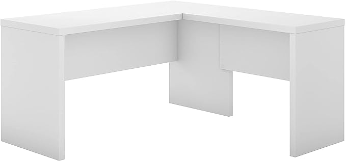 Office by kathy ireland Echo L Shaped Desk, Pure White/Pure White (ECH026PW) - LeafyLoom