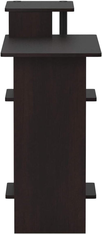 Furinno Efficient Home Laptop Notebook Computer Desk with Square Shelves, Espresso/Black - LeafyLoom