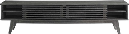 Modway Render Mid-Century Modern Low Profile 70 Inch TV Stand in Charcoal, 70" - LeafyLoom