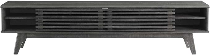Modway Render Mid-Century Modern Low Profile 70 Inch TV Stand in Charcoal, 70" - LeafyLoom