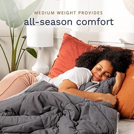 ViscoSoft Essentials Reversible Down Alternative Quilted Comforter with Corner Tabs–All-Season, Plush Microfiber Fill, Machine Washable (Black/Gray, Full) - LeafyLoom
