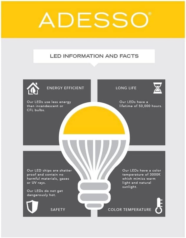 Adesso 3217-22 Prospect LED Clip Lamp, 9.5-14.5 in., 3W LED, Brushed Steel, 1 Clip Lamps - LeafyLoom